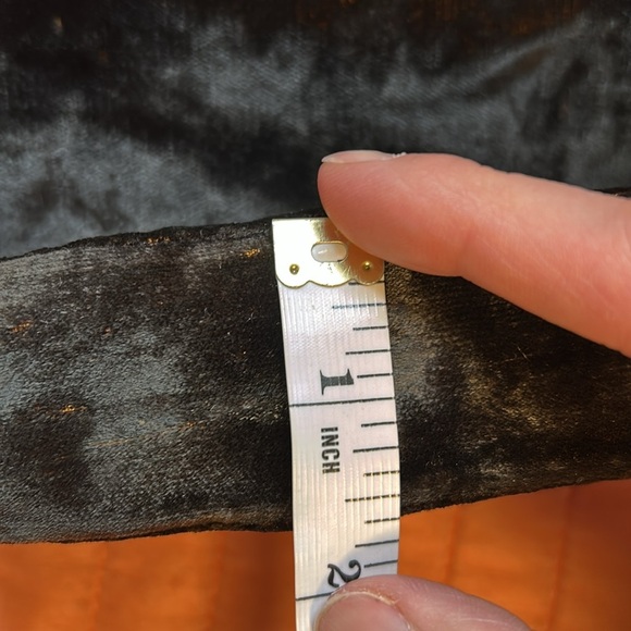 Vintage Furla Black/Dark Green Velvet w/Orange undertone made in Italy Hand Bag. - Picture 14 of 16